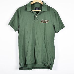 Vintage Abercrombie & Fitch Polo Shirt Mens Medium Green A&F Embroidered Y2K‎